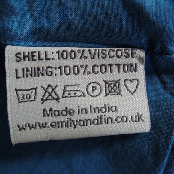 Modcloth Emily & Fin Blue Floral Button Front Retro Dress XL - Picture 11 of 11